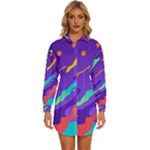 Multicolored Abstract Background Womens Long Sleeve Shirt Dress