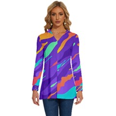 Long Sleeve Drawstring Hooded Top 