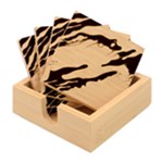 Multicolored Abstract Background Bamboo Coaster Set