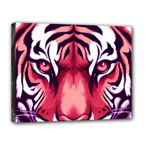 Tiger Design Canvas 14  x 11  (Stretched) from ArtsNow.com