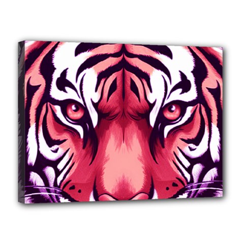 Tiger Design Canvas 16  x 12  (Stretched) from ArtsNow.com