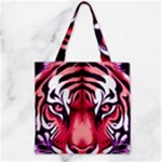 Tiger Design Zipper Grocery Tote Bag