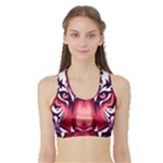 Tiger Design Sports Bra with Border