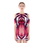 Tiger Design Shoulder Cutout One Piece Dress