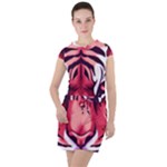 Tiger Design Drawstring Hooded Dress