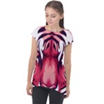 Tiger Design Cap Sleeve High Low Top