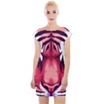 Tiger Design Cap Sleeve Bodycon Dress