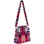 Tiger Design Zipper Messenger Bag