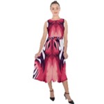 Tiger Design Midi Tie-Back Chiffon Dress