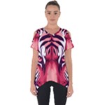 Tiger Design Cut Out Side Drop T-Shirt