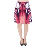 Tiger Design Velvet High Waist Skirt