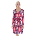 Tiger Design Long Sleeve Velvet Front Wrap Dress
