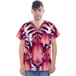 Tiger Design Men s V-Neck Scrub Top