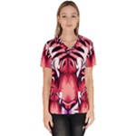Tiger Design Women s V-Neck Scrub Top