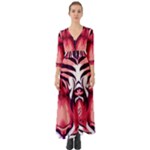 Tiger Design Button Up Boho Maxi Dress