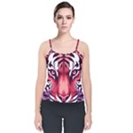 Tiger Design Velvet Spaghetti Strap Top