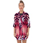 Tiger Design Half Sleeve Chiffon Kimono
