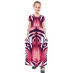 Tiger Design Kids  Short Sleeve Maxi Dress
