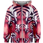 Tiger Design Kids  Zipper Hoodie Without Drawstring