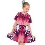 Tiger Design Kids  Short Sleeve Shirt Dress