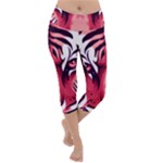 Tiger Design Lightweight Velour Capri Yoga Leggings