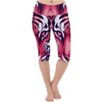Tiger Design Lightweight Velour Cropped Yoga Leggings