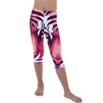 Tiger Design Kids  Lightweight Velour Capri Leggings 