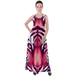 Tiger Design Empire Waist Velour Maxi Dress