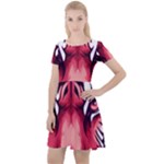 Tiger Design Cap Sleeve Velour Dress 