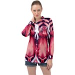 Tiger Design Long Sleeve Satin Shirt