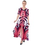 Tiger Design Waist Tie Boho Maxi Dress