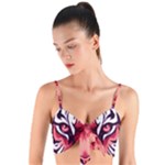 Tiger Design Woven Tie Front Bralet