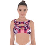Tiger Design Bandaged Up Bikini Top