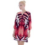 Tiger Design Open Neck Shift Dress