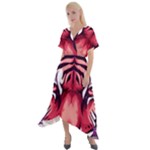 Tiger Design Cross Front Sharkbite Hem Maxi Dress