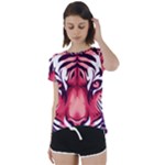 Tiger Design Short Sleeve Open Back T-Shirt