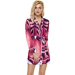 Tiger Design Long Sleeve Satin Robe