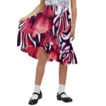 Tiger Design Kids  Ruffle Flared Wrap Midi Skirt