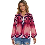 Tiger Design Women s Long Sleeve Button Up Shirt