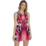 Tiger Design Sleeveless High Waist Mini Dress