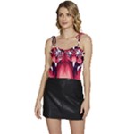 Tiger Design Flowy Camisole Tie Up Top