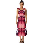 Tiger Design Tie-Strap Tiered Midi Chiffon Dress