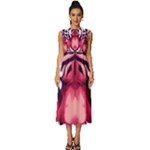 Tiger Design Sleeveless Round Neck Midi Dress