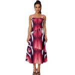 Tiger Design Square Neckline Tiered Midi Dress