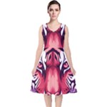 Love the tiger V-Neck Midi Sleeveless Dress 