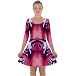Love the tiger Quarter Sleeve Skater Dress