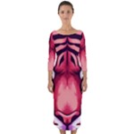 Love the tiger Quarter Sleeve Midi Bodycon Dress