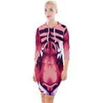 Love the tiger Quarter Sleeve Hood Bodycon Dress