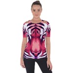 Love the tiger Shoulder Cut Out Short Sleeve Top