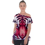 Love the tiger Off Shoulder Tie-Up T-Shirt